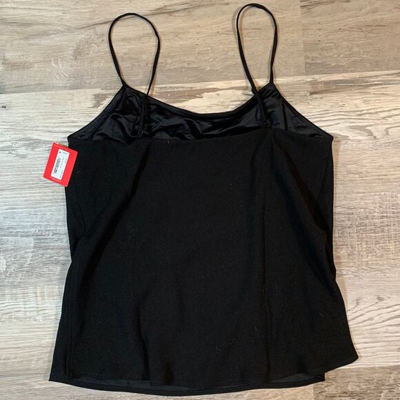 NWT Spanx Reversible Cami Black Crepe Satin Tank Top Medium Date Night Staple - Picture 2 of 9